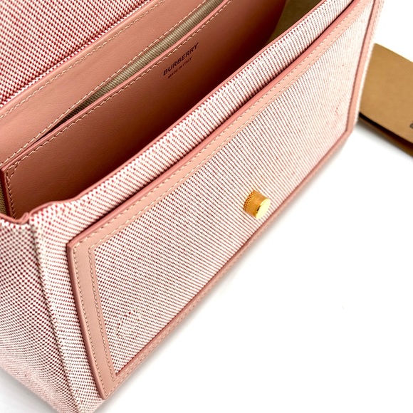 Medium Note Canvas Crossbody Bag Red Dusty Pink 'Horseferry' Bag New - Picture 4 of 13